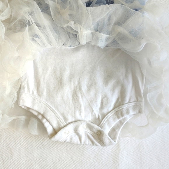 george blue & white baby girl tutu bodysuit dress 0-3 months baby girl - Picture 4 of 8